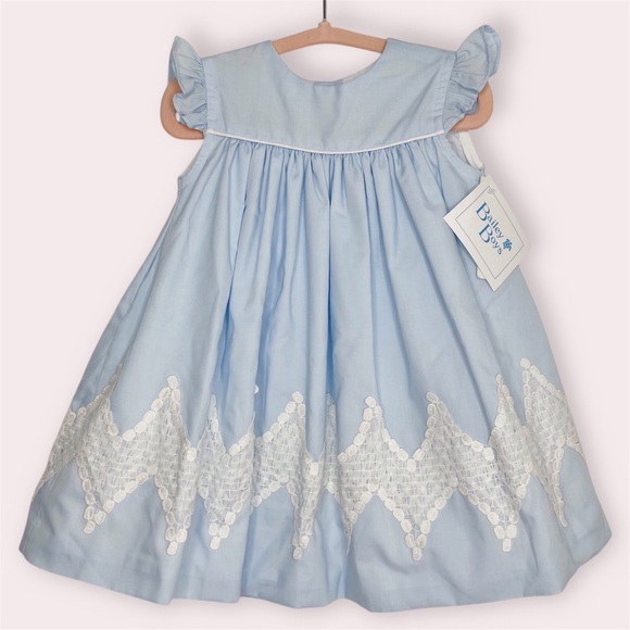 NWT Bailey Boys Float Dress light blue with white embroidery size 12 months - Picture 1 of 12